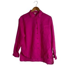 Magaschoni 100% linen pink button down.‎ Size small